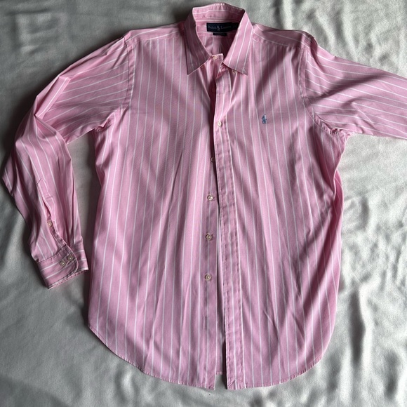 Ralph Lauren Classic Fit Pink with White Stripe - Picture 1 of 4